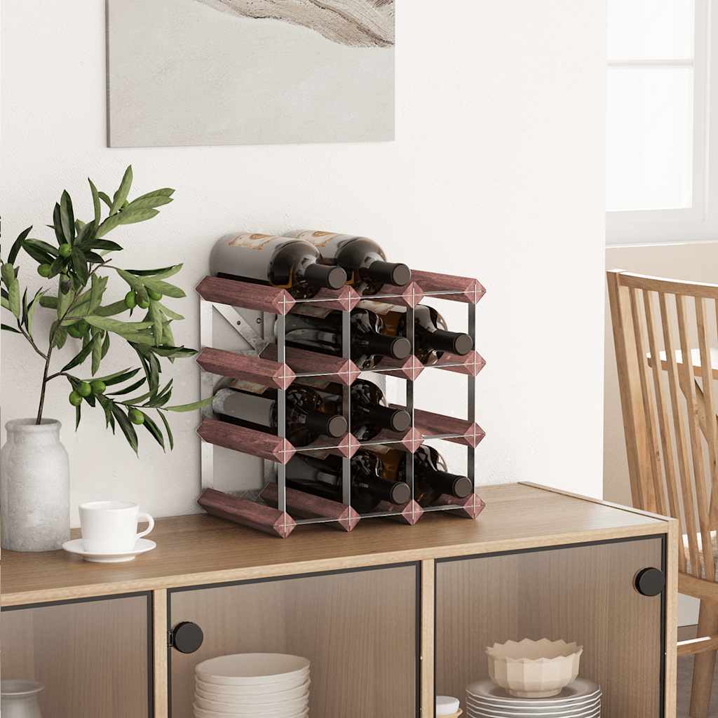 Wijnrek voor 12 flessen massief grenenhout bruin is nu te koop bij PeponiXL, paradijselijk wonen!