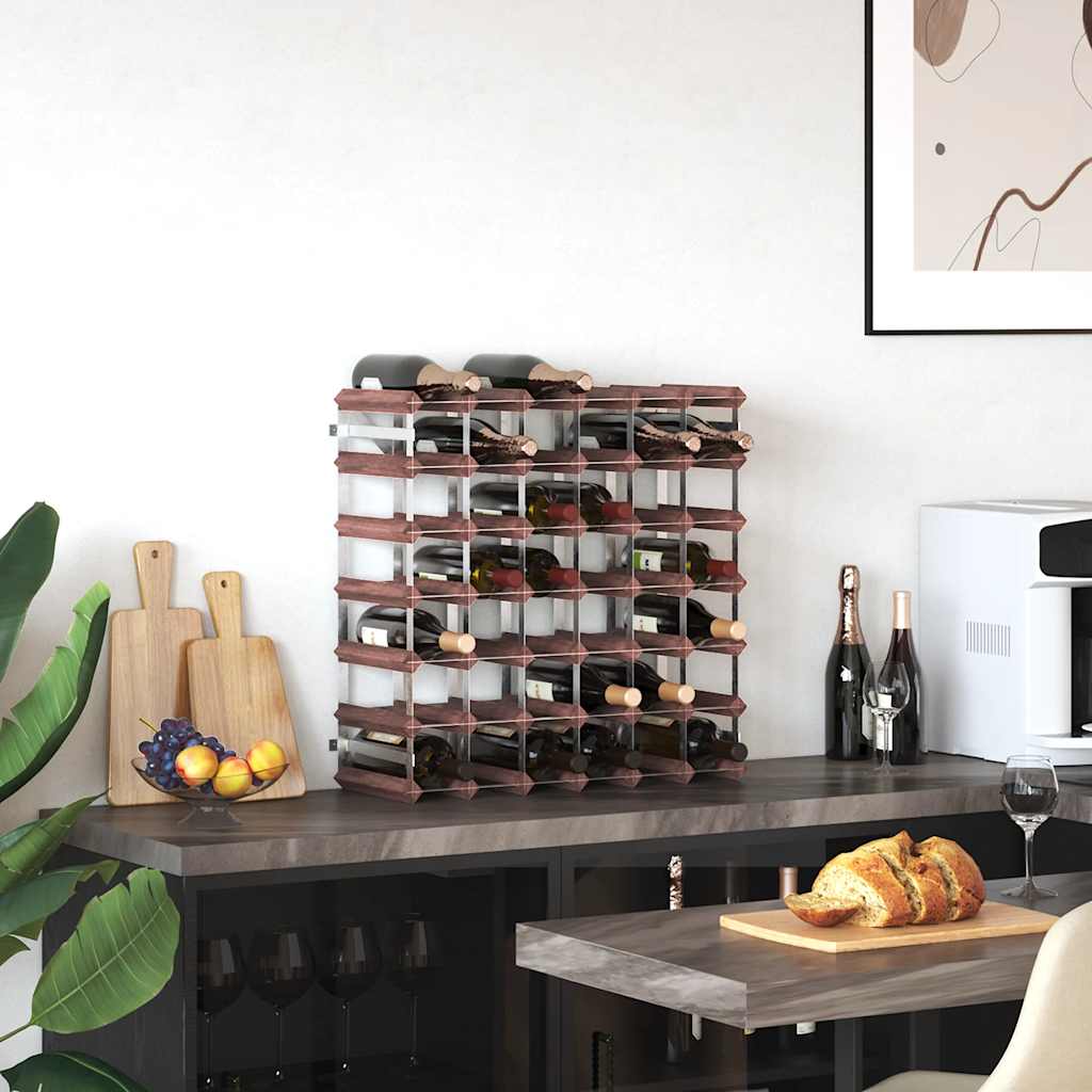 Wijnrek voor 42 flessen massief grenenhout bruin is nu te koop bij PeponiXL, paradijselijk wonen!