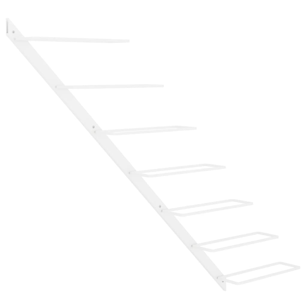 Wijnrek voor 7 flessen wandmontage metaal wit is nu te koop bij PeponiXL, paradijselijk wonen!