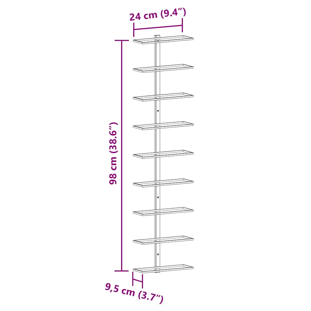 Wijnrek voor 9 flessen wandmontage ijzer wit is nu te koop bij PeponiXL, paradijselijk wonen!