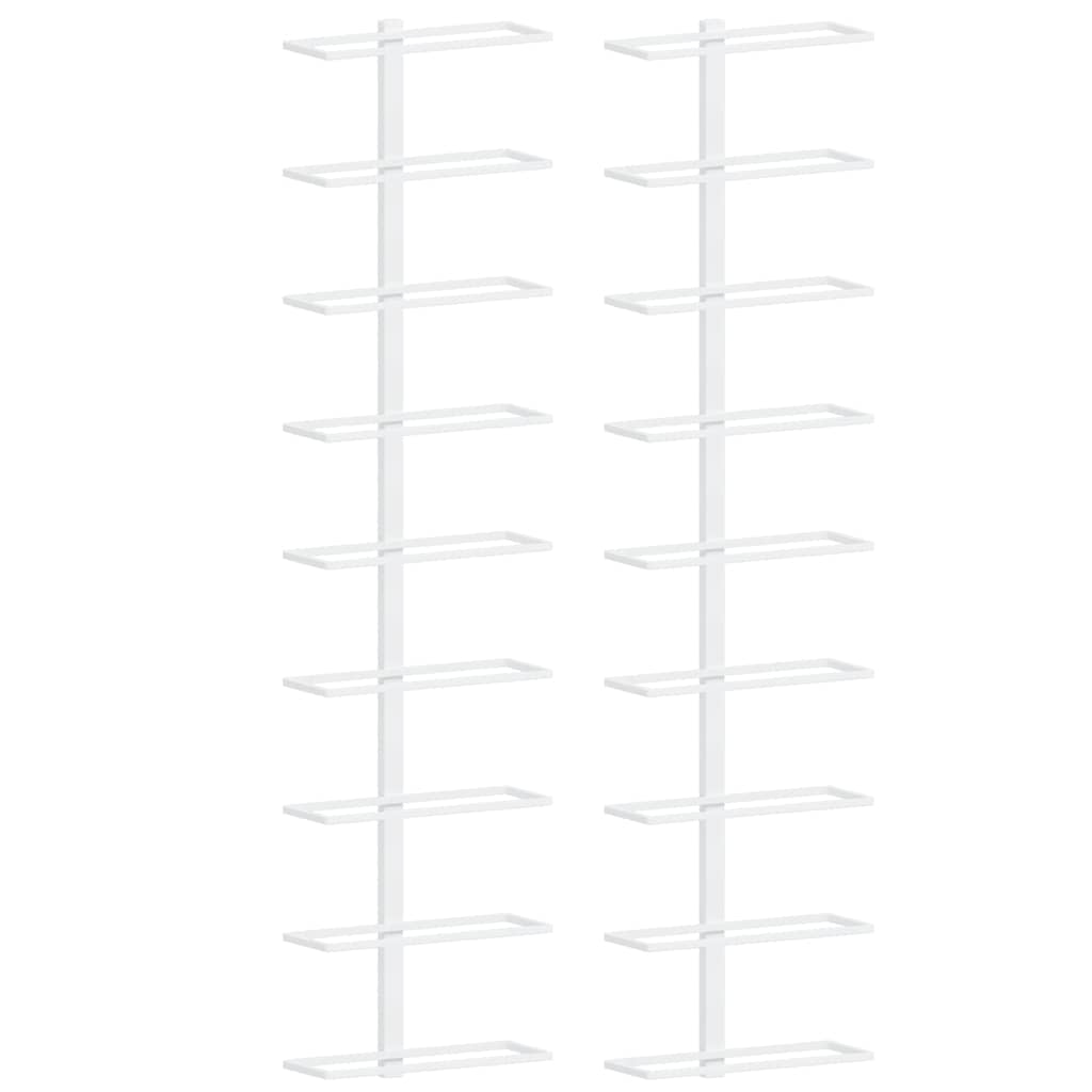 Wijnrekken 2 st wandmontage voor 9 flessen ijzer wit is nu te koop bij PeponiXL, paradijselijk wonen!