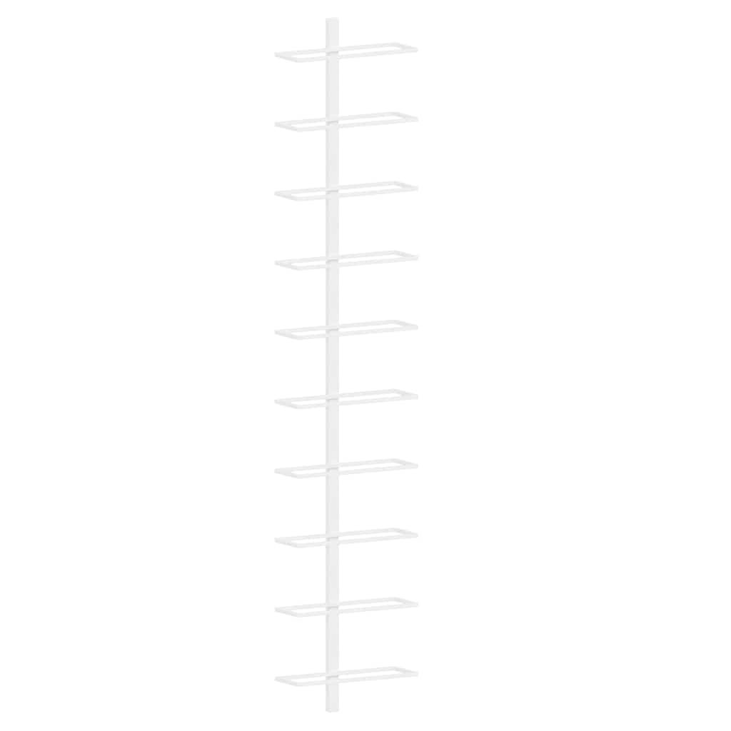 Wijnrek voor 10 flessen wandmontage metaal wit is nu te koop bij PeponiXL, paradijselijk wonen!