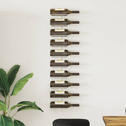 Wijnrek voor 10 flessen wandmontage metaal wit is nu te koop bij PeponiXL, paradijselijk wonen!