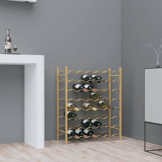 Wijnrek voor 48 flessen metaal goudkleurig is nu te koop bij PeponiXL, paradijselijk wonen!