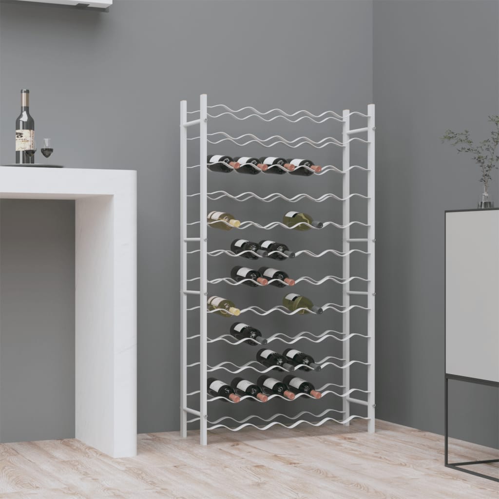 Wijnrek voor 72 flessen metaal wit is nu te koop bij PeponiXL, paradijselijk wonen!