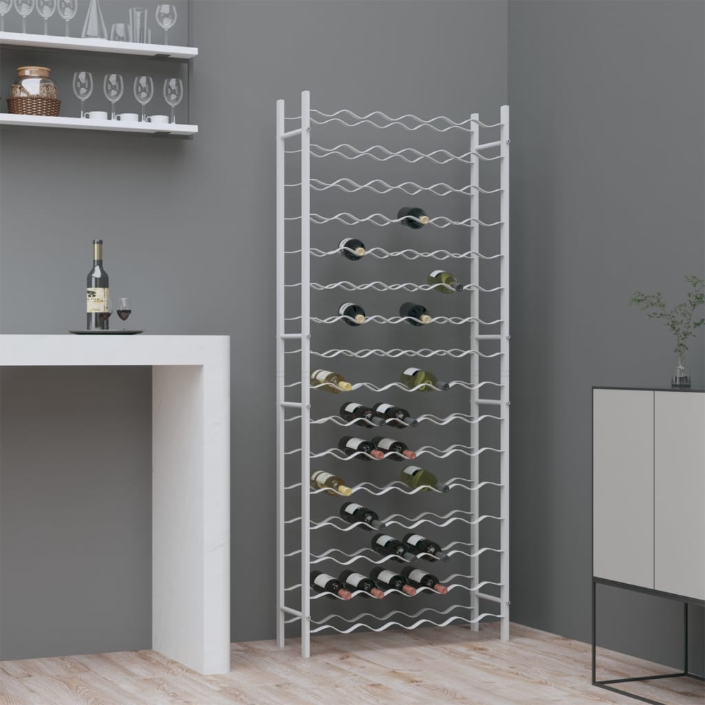 Wijnrek voor 96 flessen metaal wit is nu te koop bij PeponiXL, paradijselijk wonen!