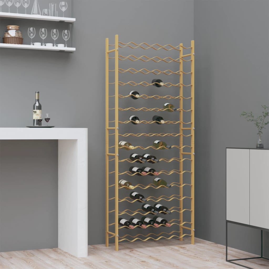Wijnrek voor 96 flessen metaal goudkleurig is nu te koop bij PeponiXL, paradijselijk wonen!
