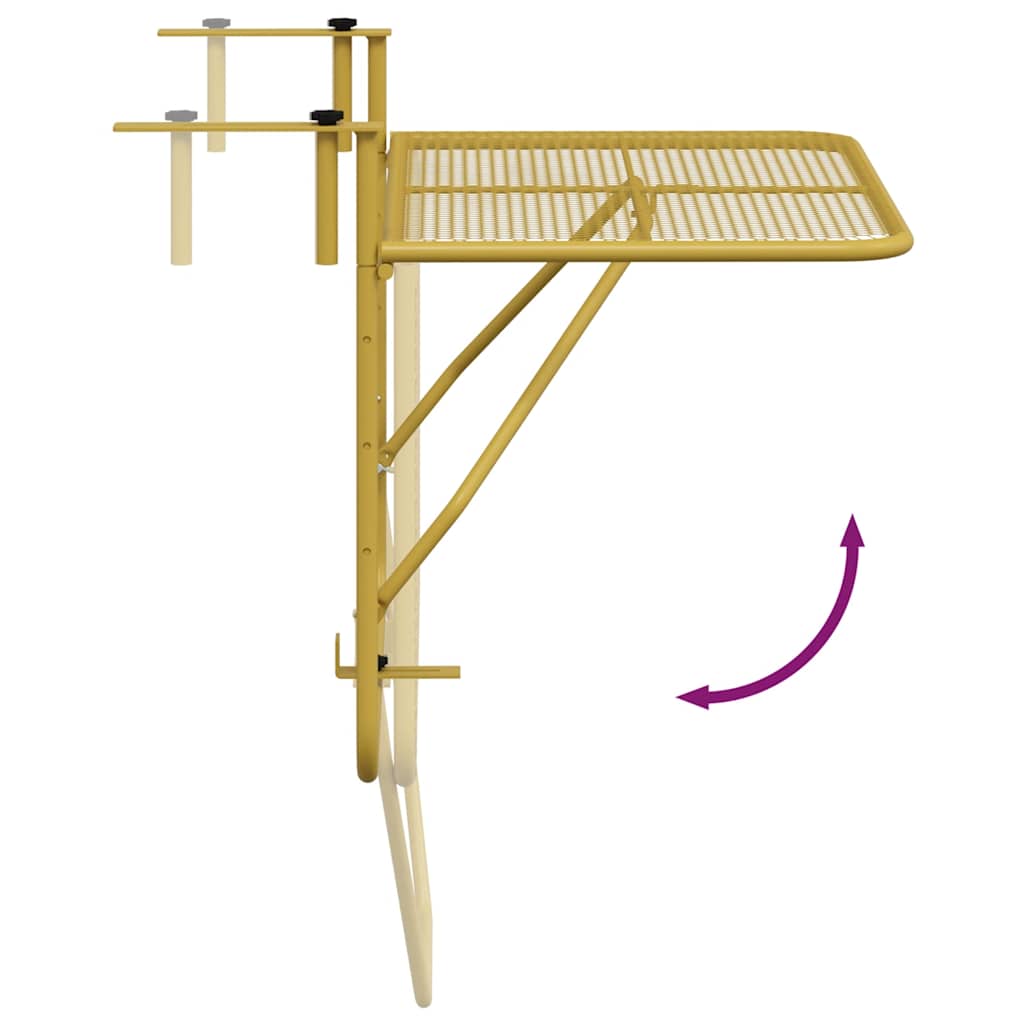 Balkontafel 60x40 cm staal goudkleurig is nu te koop bij PeponiXL, paradijselijk wonen!