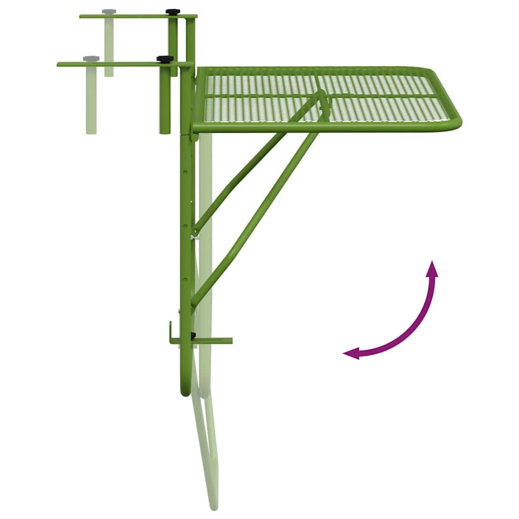 Balkontafel 60x40 cm staal groen is nu te koop bij PeponiXL, paradijselijk wonen!