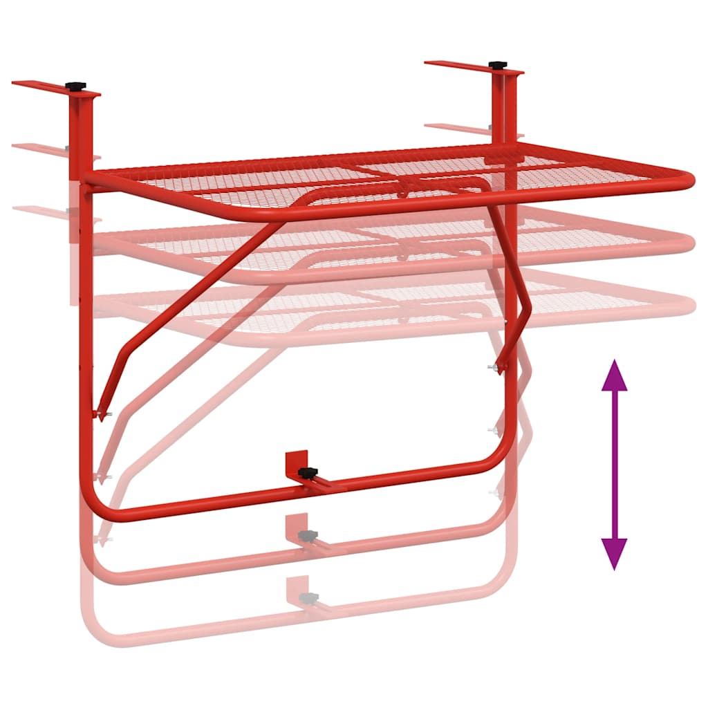 Balkontafel 60x40 cm staal rood is nu te koop bij PeponiXL, paradijselijk wonen!