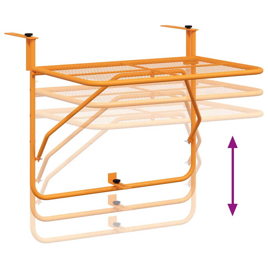 Balkontafel 60x40 cm staal geel is nu te koop bij PeponiXL, paradijselijk wonen!