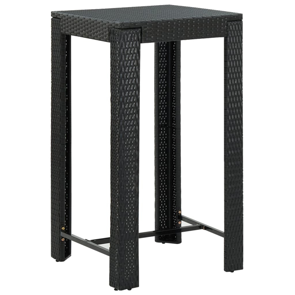 5-delige Tuinbarset met kussens poly rattan zwart is nu te koop bij PeponiXL, paradijselijk wonen!