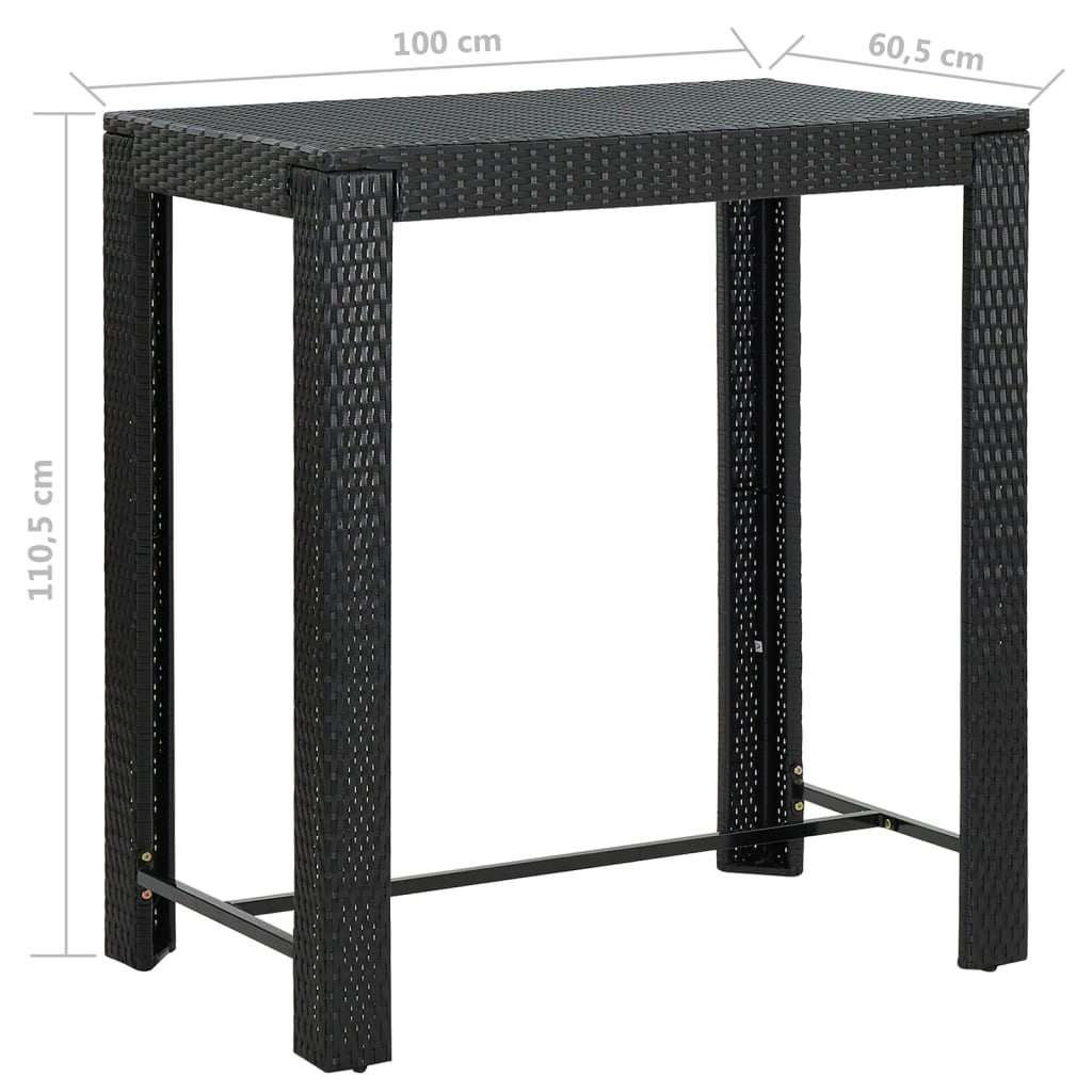 5-delige Tuinbarset met kussens poly rattan zwart is nu te koop bij PeponiXL, paradijselijk wonen!