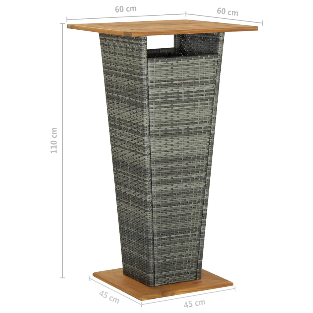 3-delige Tuinbarset met kussens poly rattan grijs is nu te koop bij PeponiXL, paradijselijk wonen!