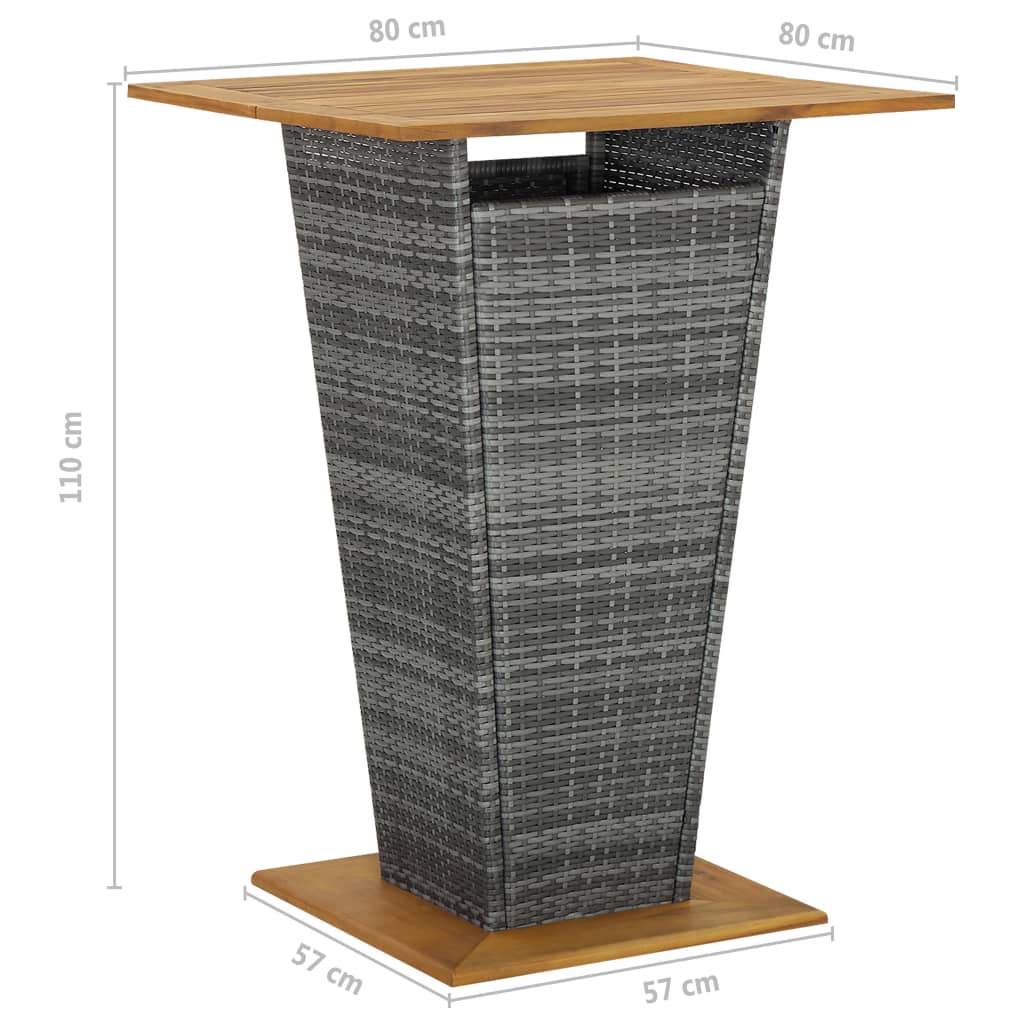 3-delige Tuinbarset met kussens poly rattan grijs is nu te koop bij PeponiXL, paradijselijk wonen!