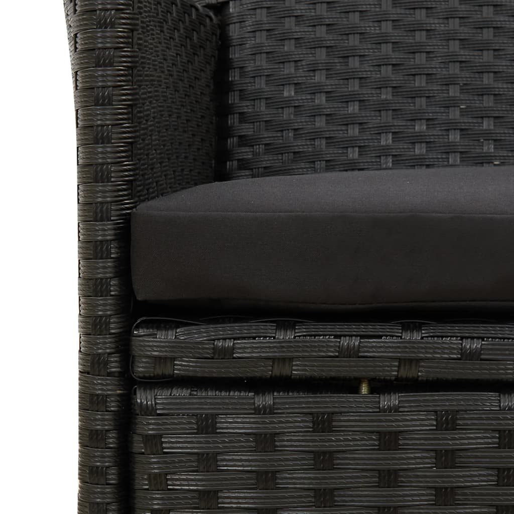 7-delige Tuinset met kussens poly rattan zwart is nu te koop bij PeponiXL, paradijselijk wonen!