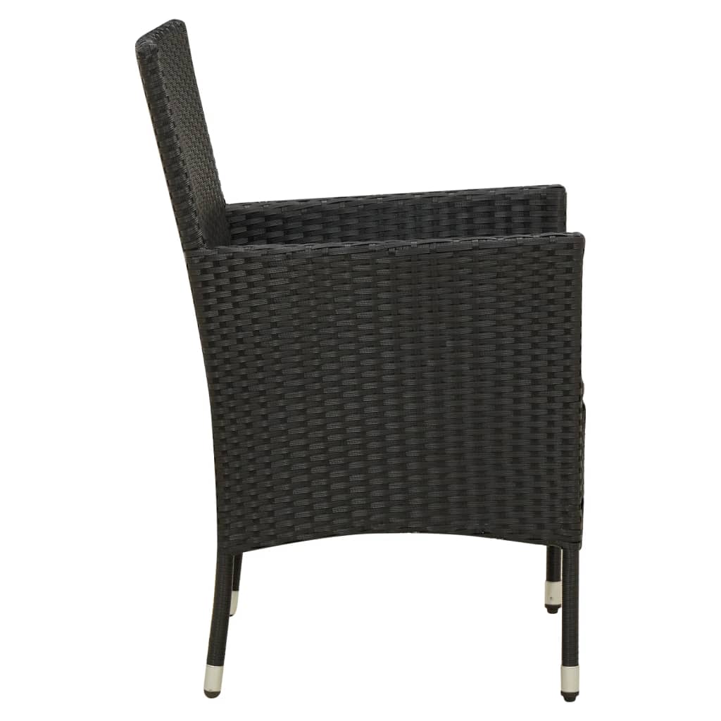 5-delige Tuinset met kussens poly rattan zwart is nu te koop bij PeponiXL, paradijselijk wonen!