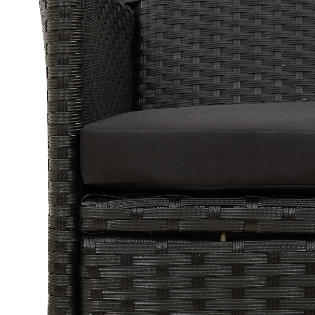 7-delige Tuinset met kussens poly rattan zwart is nu te koop bij PeponiXL, paradijselijk wonen!