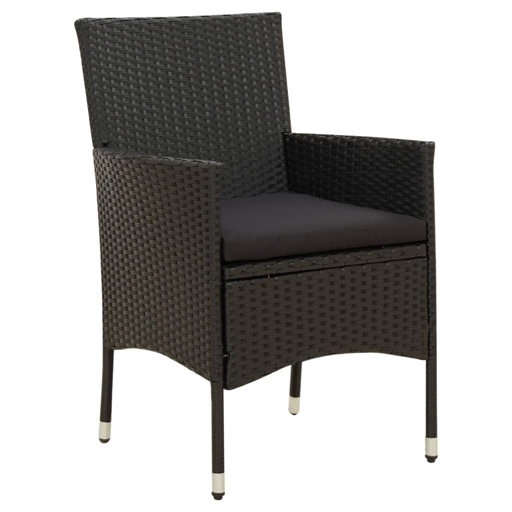 9-delige Tuinset met kussens poly rattan zwart is nu te koop bij PeponiXL, paradijselijk wonen!