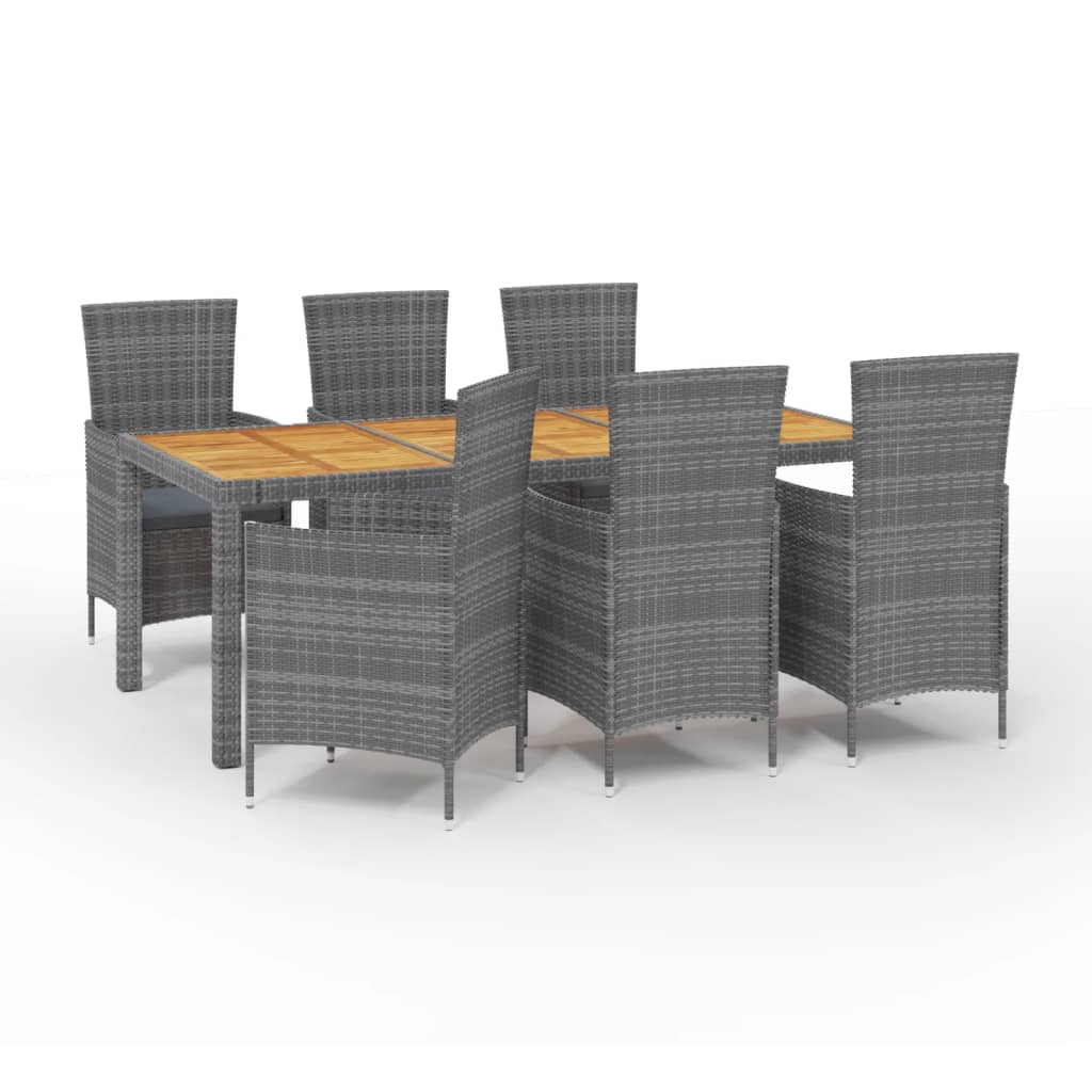 7-delige Tuinset met kussens poly rattan grijs is nu te koop bij PeponiXL, paradijselijk wonen!