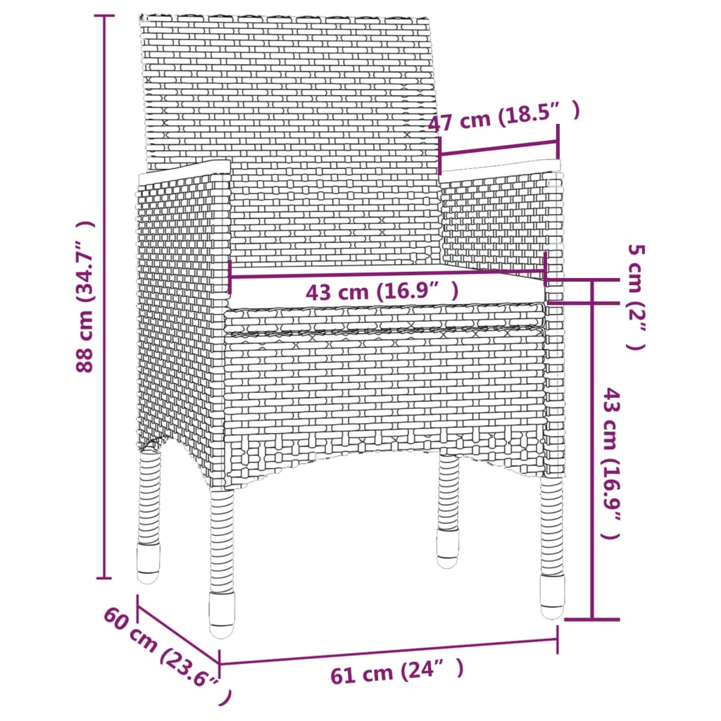 7-delige Tuinset met kussens poly rattan grijs is nu te koop bij PeponiXL, paradijselijk wonen!