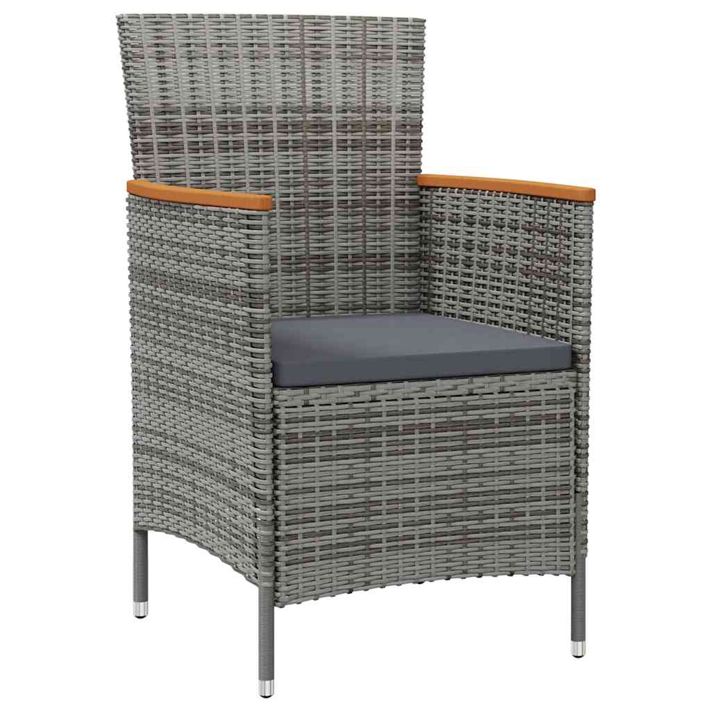 7-delige Tuinset met kussens poly rattan zwart en grijs is nu te koop bij PeponiXL, paradijselijk wonen!
