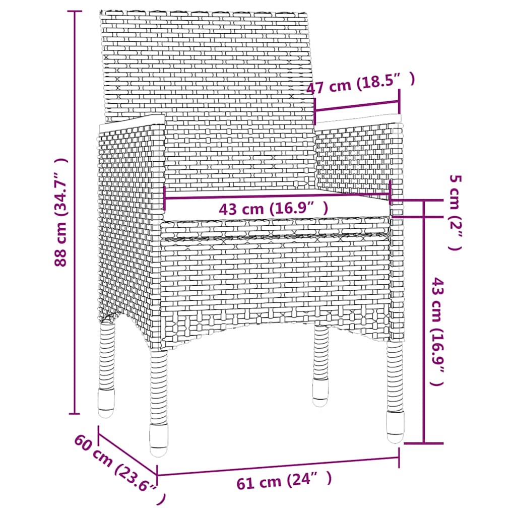 7-delige Tuinset met kussens poly rattan zwart en grijs is nu te koop bij PeponiXL, paradijselijk wonen!