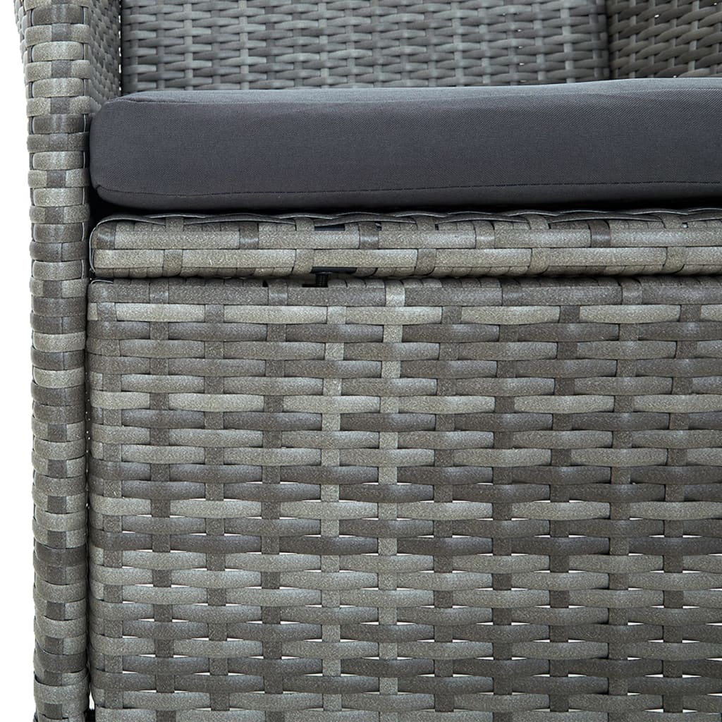 9-delige Tuinset met kussens poly rattan grijs is nu te koop bij PeponiXL, paradijselijk wonen!