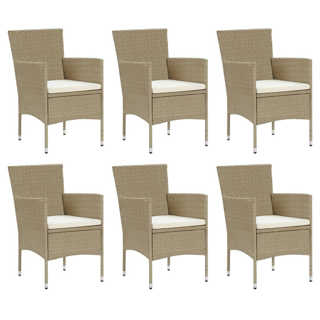 7-delige Tuinset met kussens poly rattan beige is nu te koop bij PeponiXL, paradijselijk wonen!