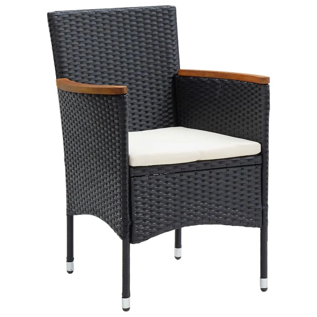 9-delige Tuinset met kussens poly rattan zwart is nu te koop bij PeponiXL, paradijselijk wonen!