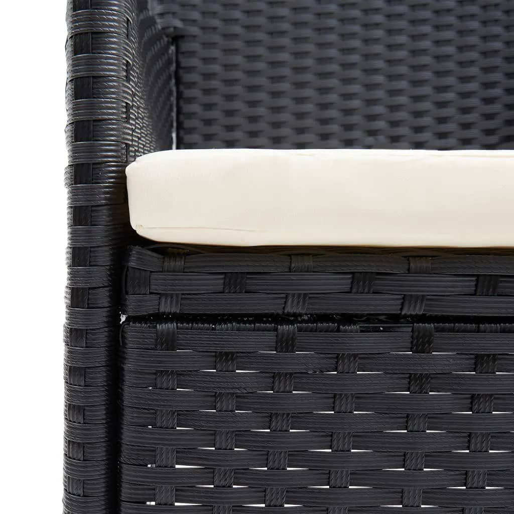 9-delige Tuinset met kussens poly rattan zwart is nu te koop bij PeponiXL, paradijselijk wonen!