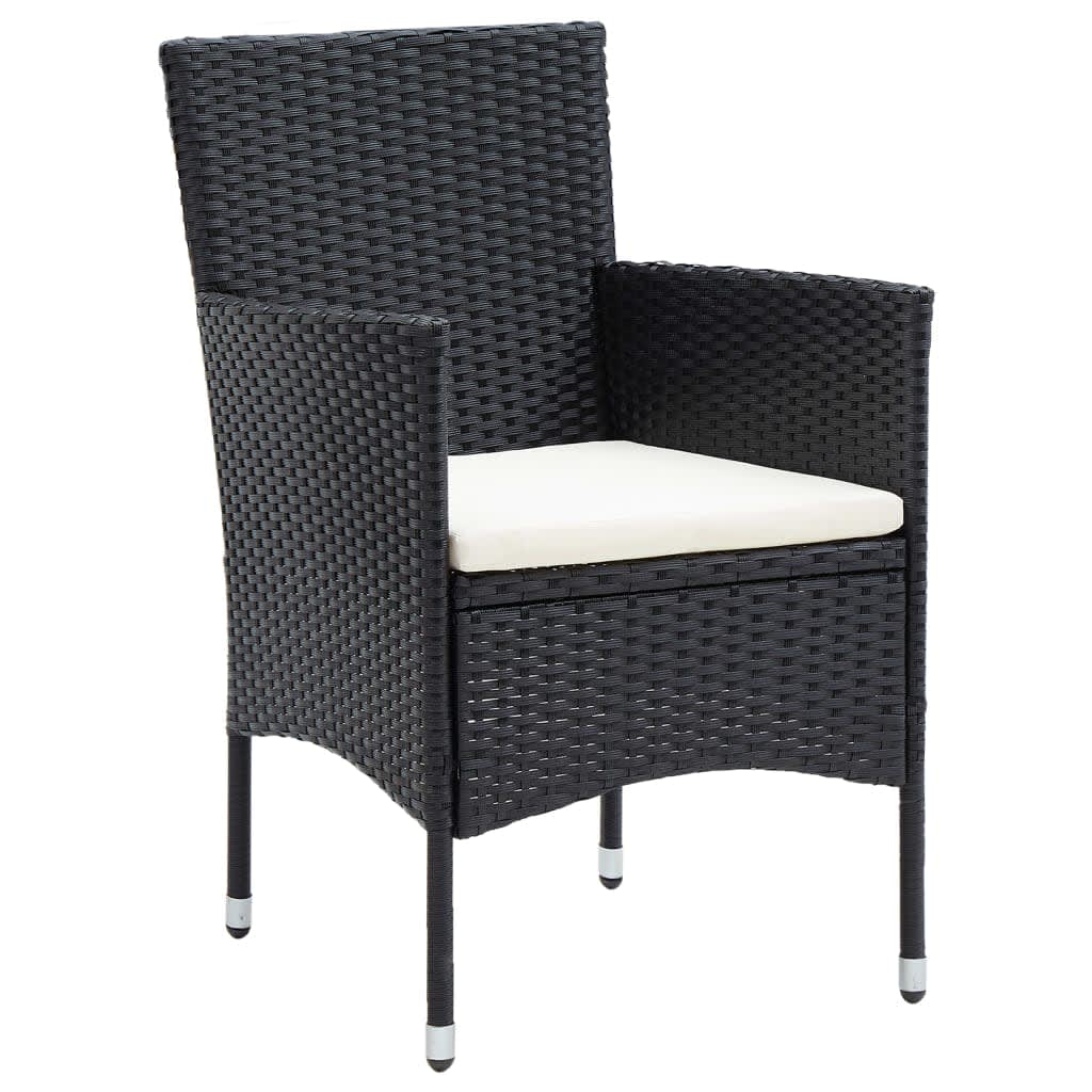 5-delige Tuinset met kussens poly rattan zwart is nu te koop bij PeponiXL, paradijselijk wonen!