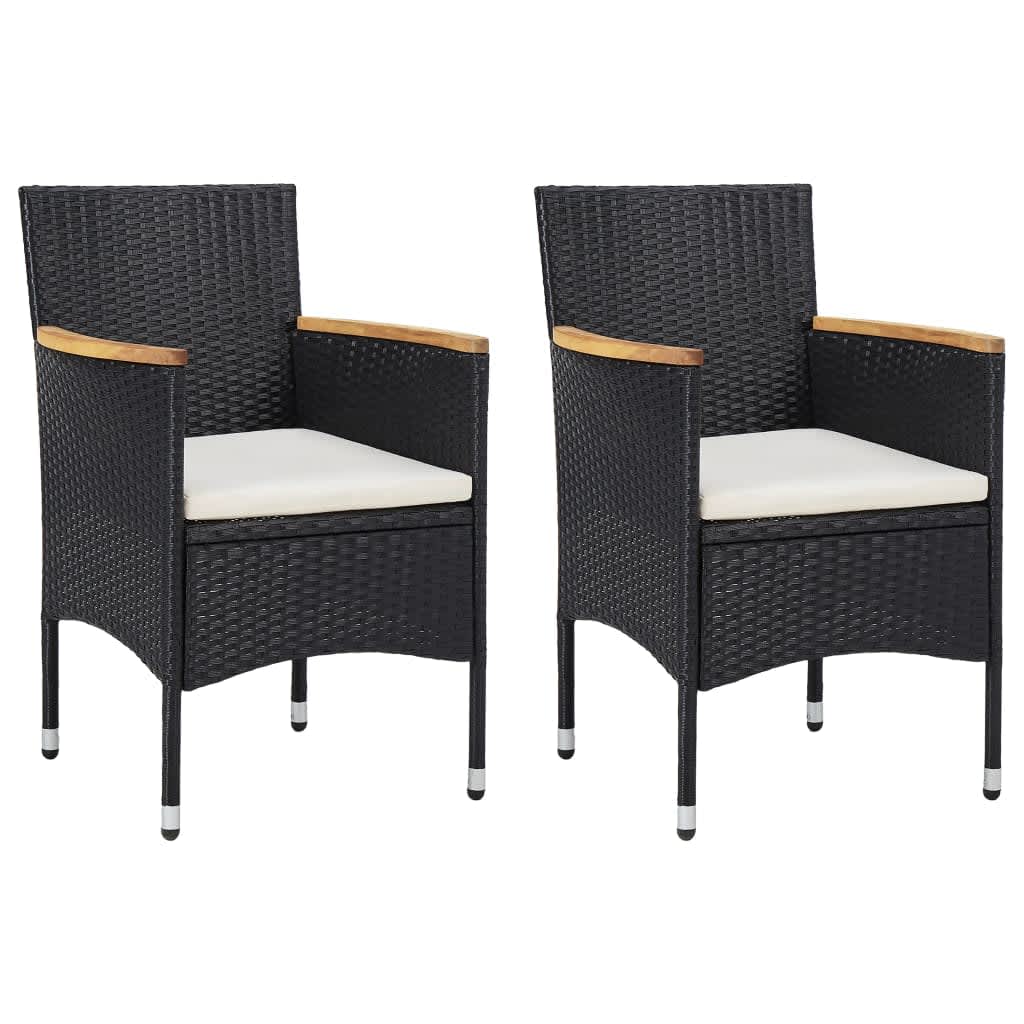 3-delige Tuinset met kussens poly rattan zwart is nu te koop bij PeponiXL, paradijselijk wonen!