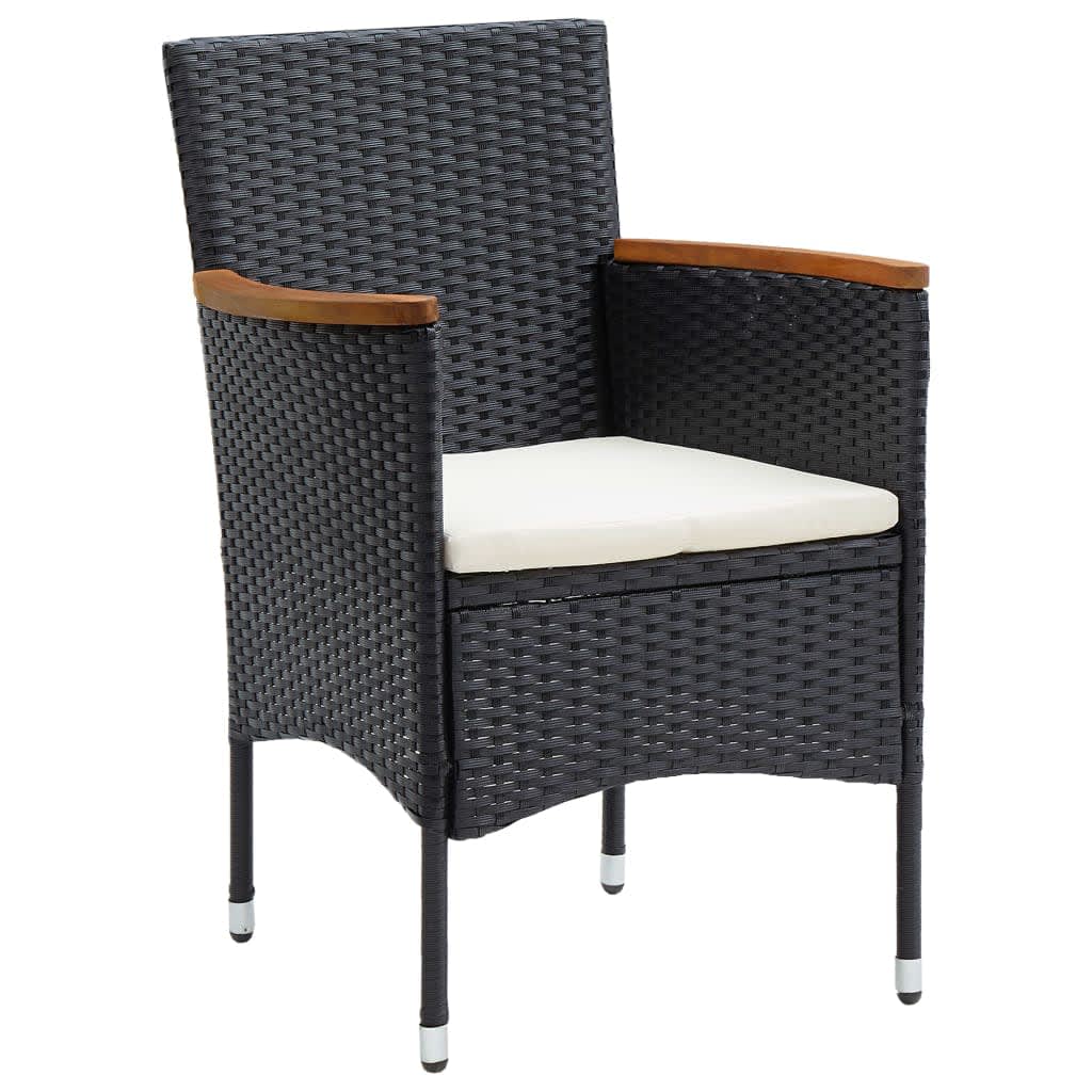 3-delige Tuinset met kussens poly rattan zwart is nu te koop bij PeponiXL, paradijselijk wonen!