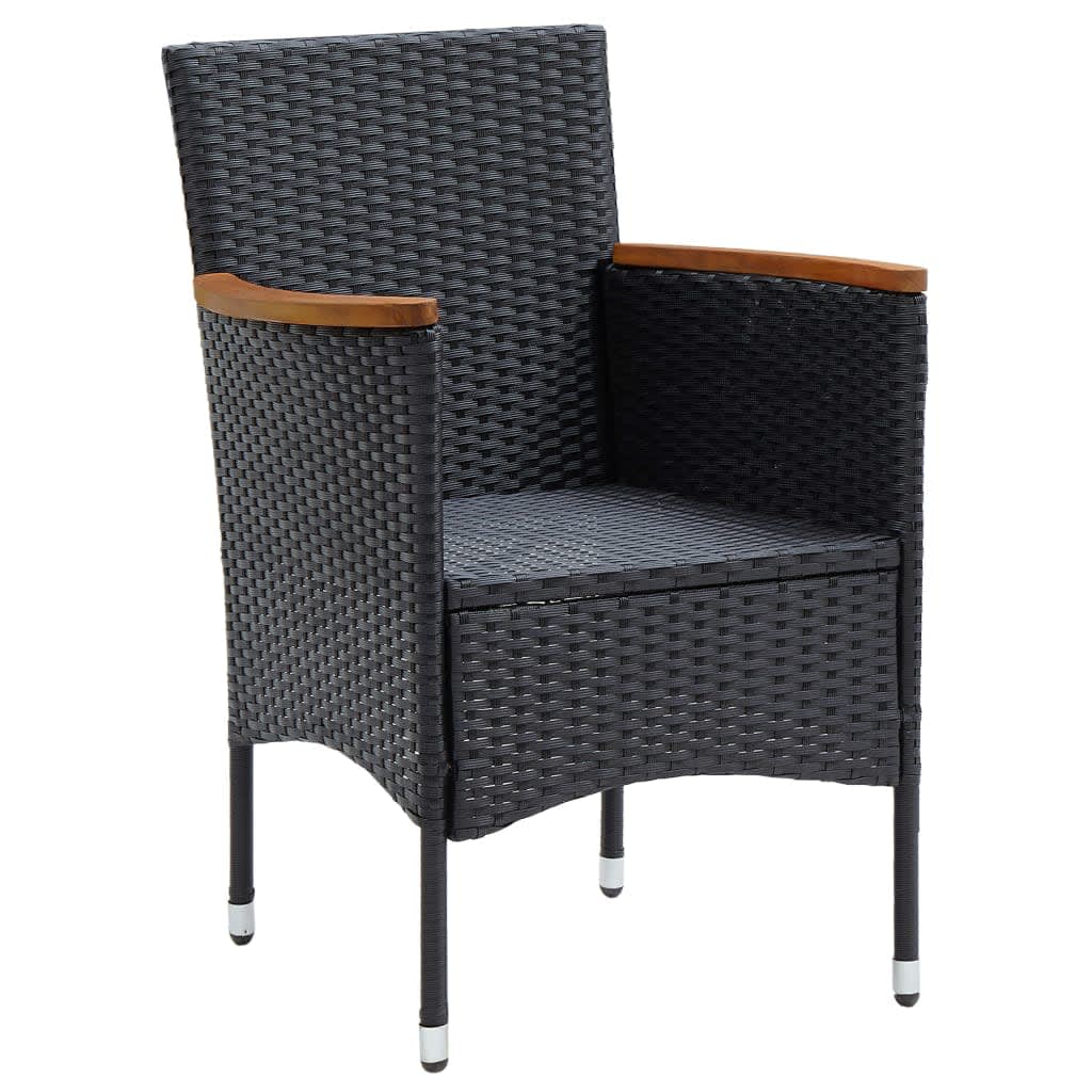 3-delige Tuinset met kussens poly rattan zwart is nu te koop bij PeponiXL, paradijselijk wonen!