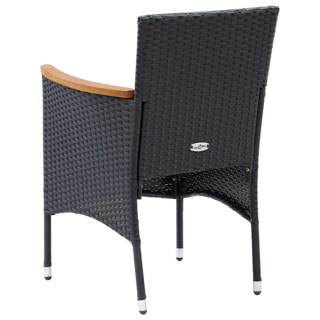 3-delige Tuinset met kussens poly rattan zwart is nu te koop bij PeponiXL, paradijselijk wonen!