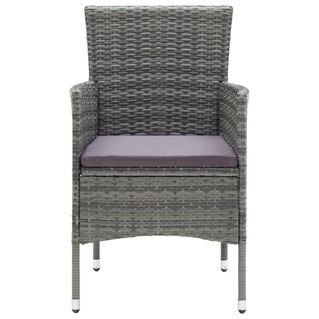 3-delige Tuinset met kussens poly rattan grijs is nu te koop bij PeponiXL, paradijselijk wonen!