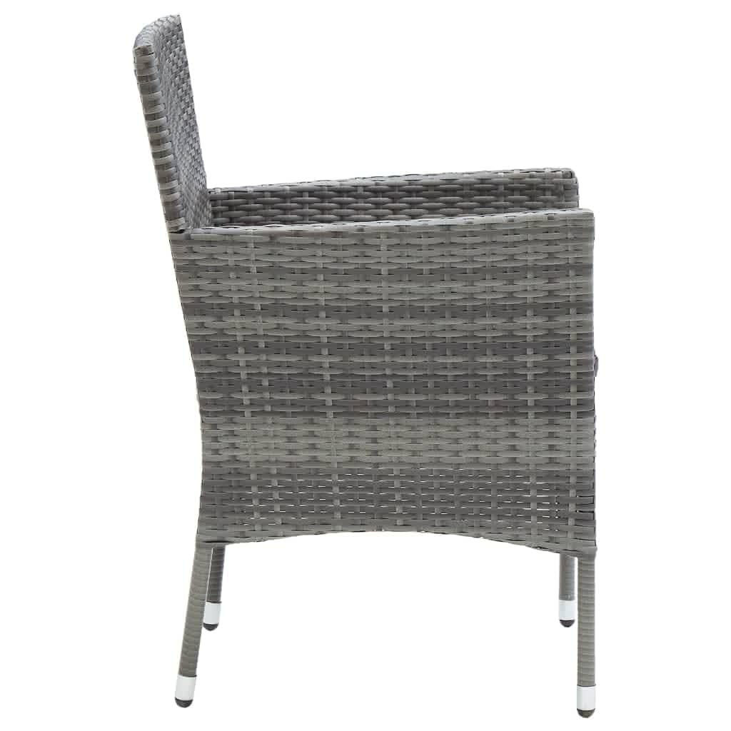 3-delige Tuinset met kussens poly rattan grijs is nu te koop bij PeponiXL, paradijselijk wonen!