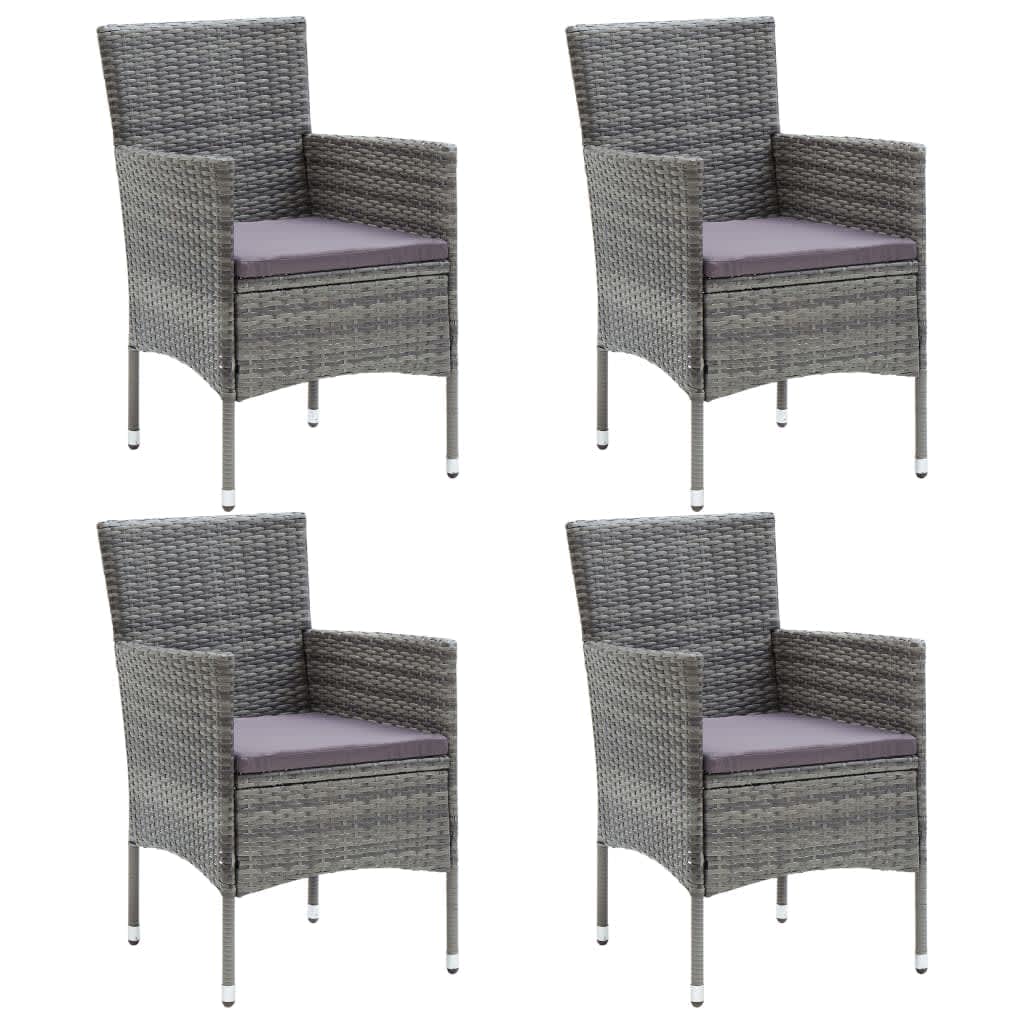 5-delige Tuinset met kussens poly rattan grijs is nu te koop bij PeponiXL, paradijselijk wonen!