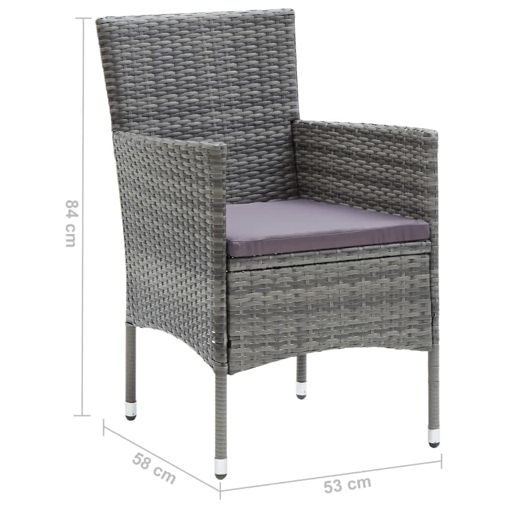 5-delige Tuinset met kussens poly rattan grijs is nu te koop bij PeponiXL, paradijselijk wonen!