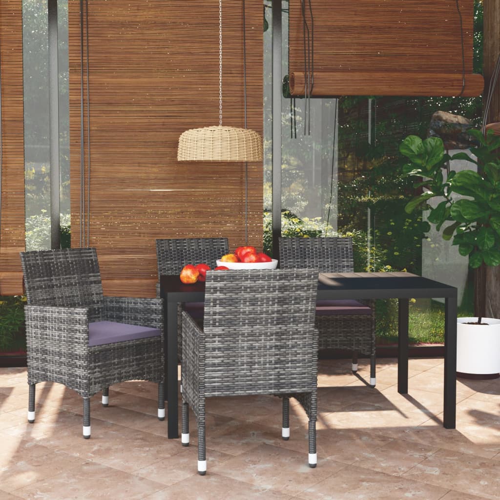 5-delige Tuinset met kussens poly rattan grijs is nu te koop bij PeponiXL, paradijselijk wonen!