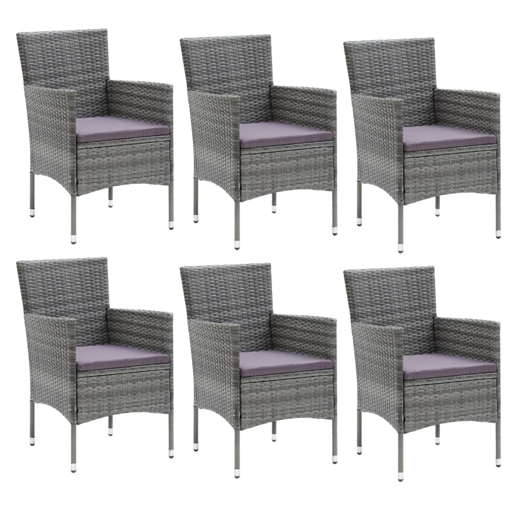 7-delige Tuinset met kussens poly rattan grijs is nu te koop bij PeponiXL, paradijselijk wonen!