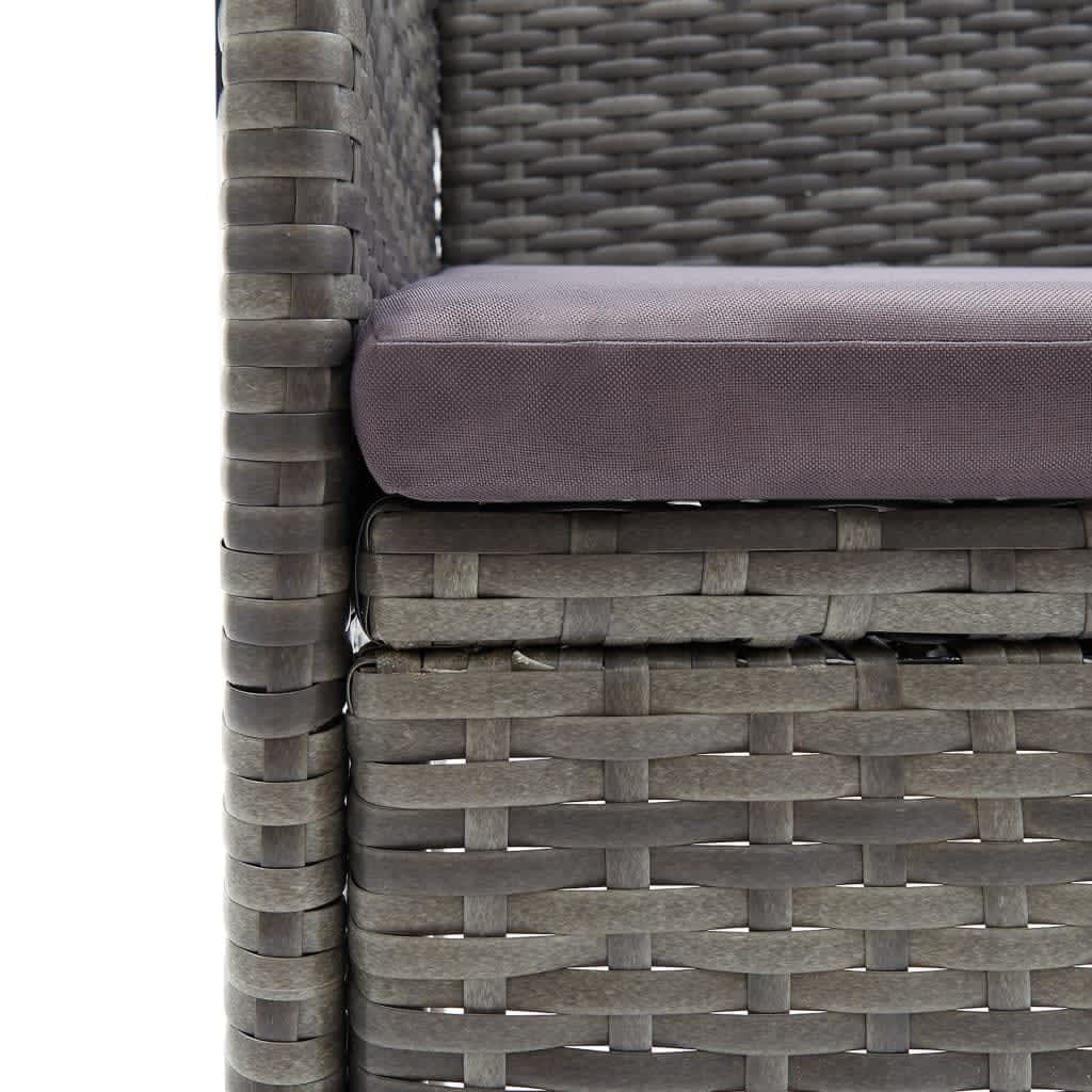7-delige Tuinset met kussens poly rattan grijs is nu te koop bij PeponiXL, paradijselijk wonen!