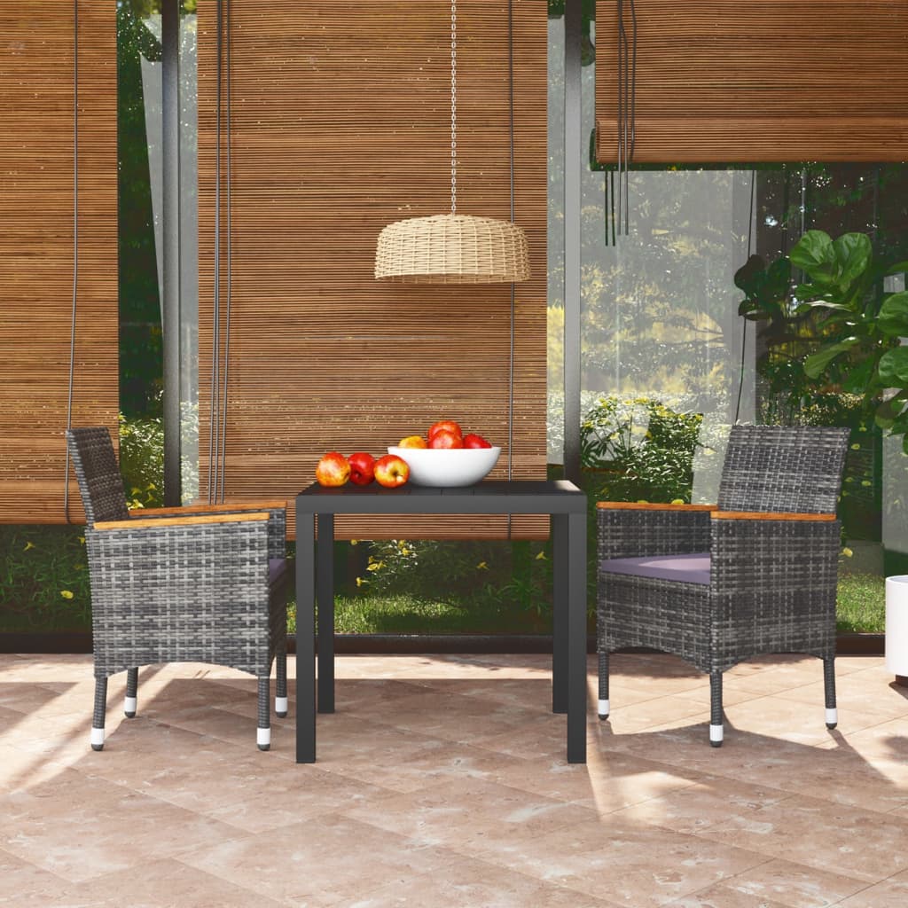 3-delige Tuinset met kussens poly rattan grijs is nu te koop bij PeponiXL, paradijselijk wonen!