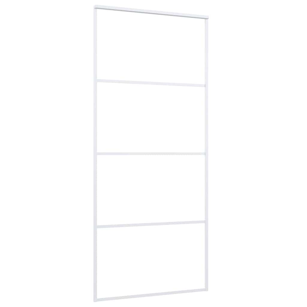 Schuifdeur 90x205 cm mat ESG-glas en aluminium wit is nu te koop bij PeponiXL, paradijselijk wonen!