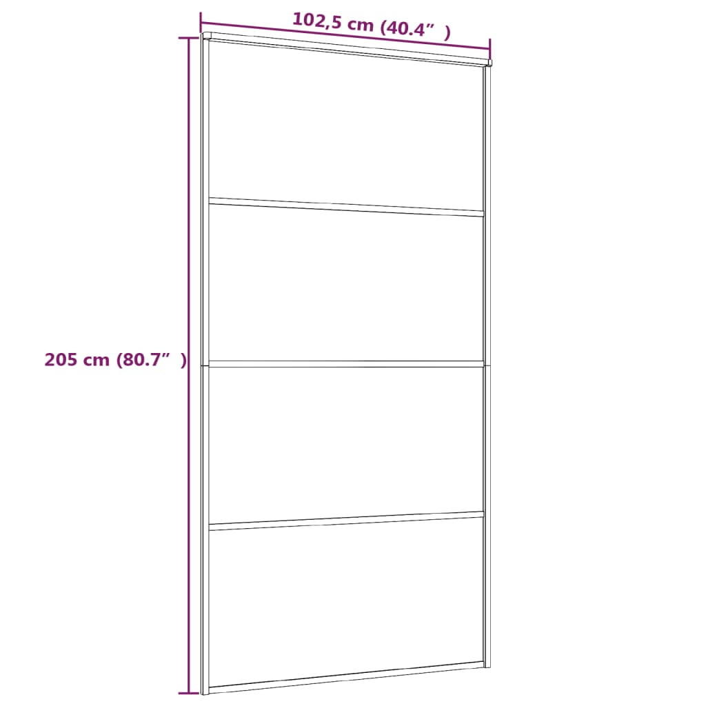 Schuifdeur 102,5x205 cm mat ESG-glas en aluminium zwart is nu te koop bij PeponiXL, paradijselijk wonen!