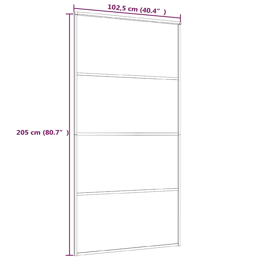 Schuifdeur 102,5x205 cm mat ESG-glas en aluminium zwart is nu te koop bij PeponiXL, paradijselijk wonen!
