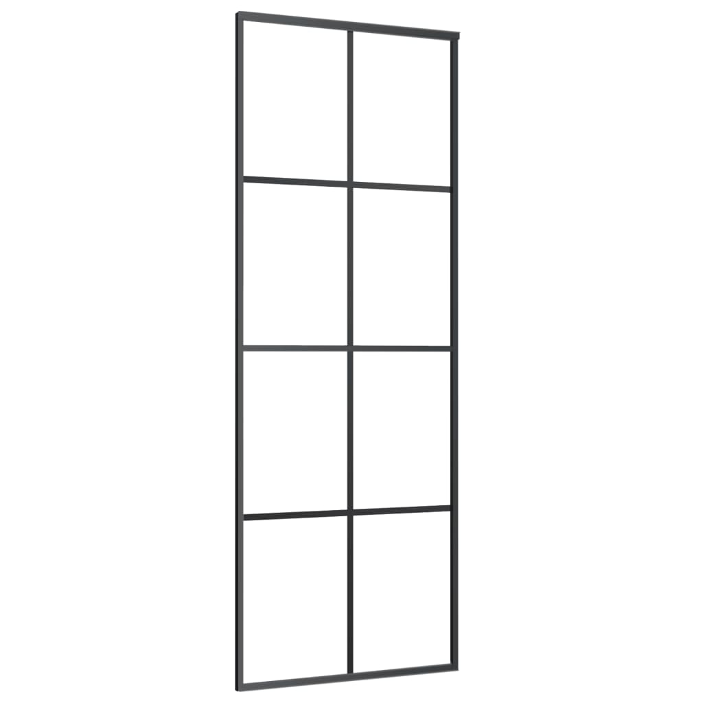 Schuifdeur 76x205 cm ESG-glas en aluminium zwart is nu te koop bij PeponiXL, paradijselijk wonen!