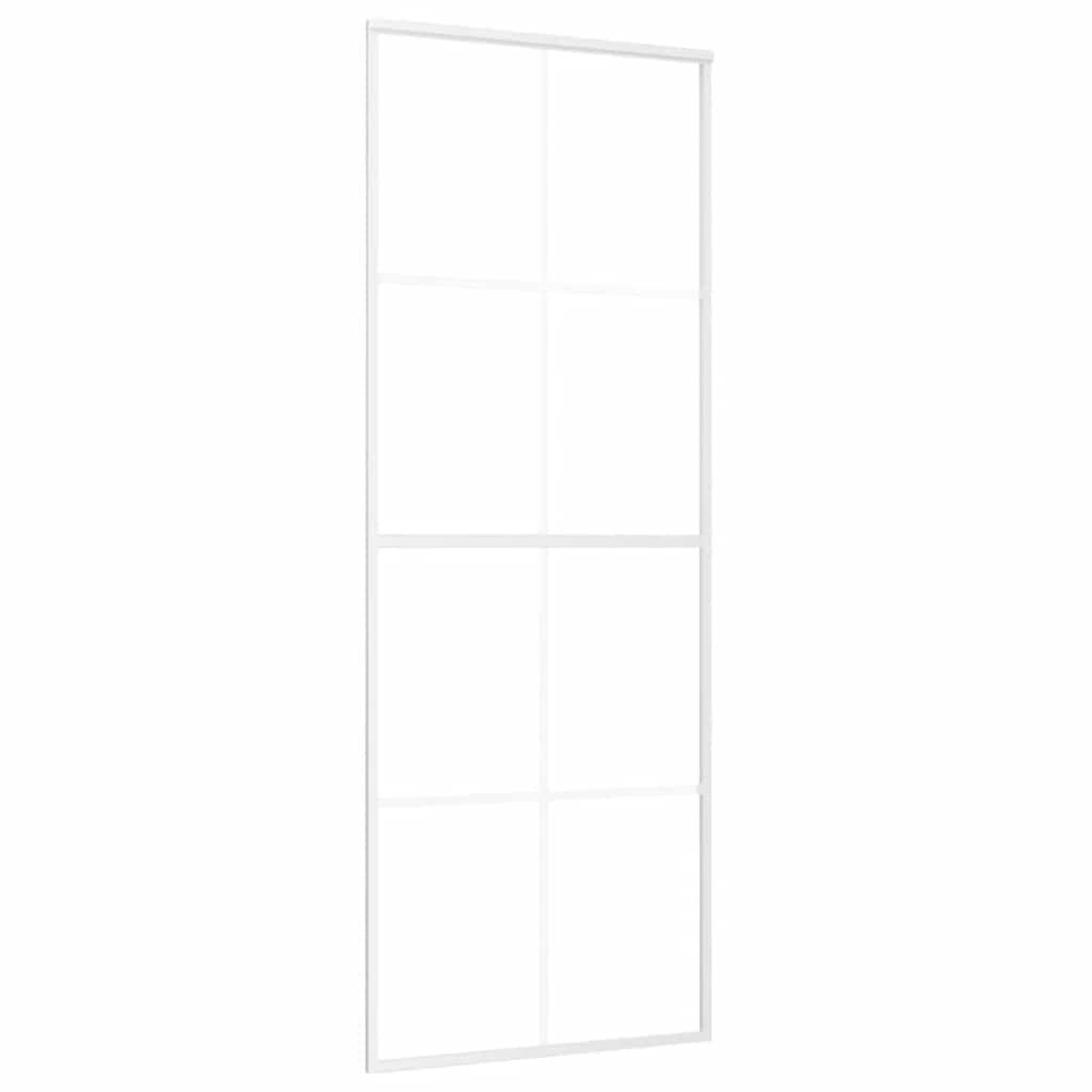 Schuifdeur 76x205 cm ESG-glas en aluminium wit is nu te koop bij PeponiXL, paradijselijk wonen!