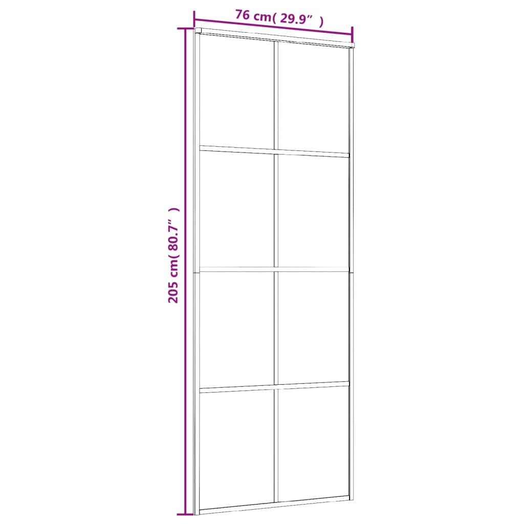 Schuifdeur 76x205 cm ESG-glas en aluminium wit is nu te koop bij PeponiXL, paradijselijk wonen!